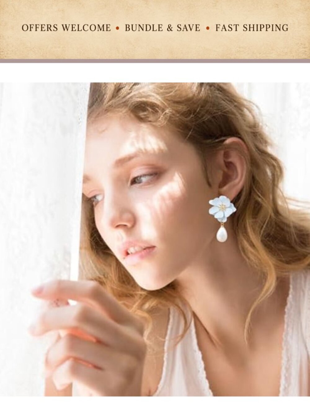 Bohemian Flower Stud Earrings Gold Tone Alloy Floral Petal Jewelry for Women - Picture 2 of 5